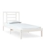 White single solid wood bed frame 75x190 cm by , Beds and slatted bases - Ref: Foro24-3104309, Price: 90,74 €, Discount: %