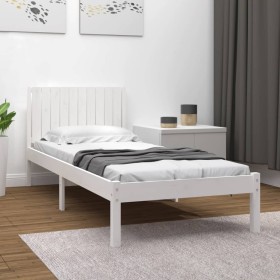 Solid white pine wood bed frame 100x200 cm by , Beds and slatted bases - Ref: Foro24-3104404, Price: 116,99 €, Discount: %