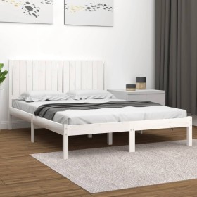 Estructura de cama madera maciza blanca King Size 150x200 cm de , Camas y somieres - Ref: Foro24-3104419, Precio: 160,99 €, D...