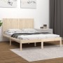 Solid pine wood bed frame 200x200 cm by , Beds and slatted bases - Ref: Foro24-3104433, Price: 156,89 €, Discount: %