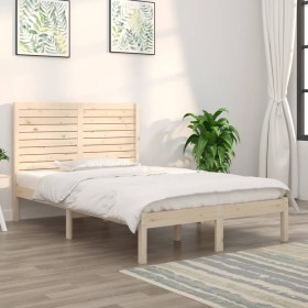 Solid wood double bed frame 135x190 cm by , Beds and slatted bases - Ref: Foro24-3104583, Price: 142,99 €, Discount: %