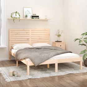 Solid pine wood bed frame 160x200 cm by , Beds and slatted bases - Ref: Foro24-3104618, Price: 165,26 €, Discount: %