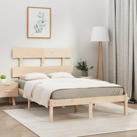 Estructura de cama madera maciza 140x190 cm de , Camas y somieres - Ref: Foro24-3104653, Precio: 105,17 €, Descuento: %