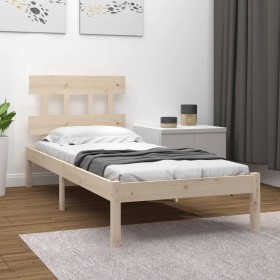 Solid wood bed frame 75x190 cm by , Beds and slatted bases - Ref: Foro24-3104698, Price: 72,99 €, Discount: %