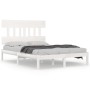 Small double bed frame white solid wood 120x190cm by , Beds and slatted bases - Ref: Foro24-3104709, Price: 118,97 €, Discoun...