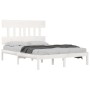 Estructura de cama doble pequeña madera maciza blanca 120x190cm de , Camas y somieres - Ref: Foro24-3104709, Precio: 117,10 €...