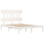 Estructura de cama doble pequeña madera maciza blanca 120x190cm de , Camas y somieres - Ref: Foro24-3104709, Precio: 117,10 €...