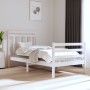 White solid wood single bed frame 75x190 cm by , Beds and slatted bases - Ref: Foro24-3105276, Price: 115,54 €, Discount: %