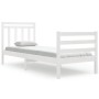 White solid wood single bed frame 75x190 cm by , Beds and slatted bases - Ref: Foro24-3105276, Price: 115,54 €, Discount: %