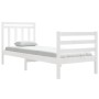 White solid wood single bed frame 75x190 cm by , Beds and slatted bases - Ref: Foro24-3105276, Price: 115,54 €, Discount: %