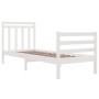 White solid wood single bed frame 75x190 cm by , Beds and slatted bases - Ref: Foro24-3105276, Price: 115,54 €, Discount: %