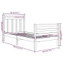 White solid wood single bed frame 75x190 cm by , Beds and slatted bases - Ref: Foro24-3105276, Price: 115,54 €, Discount: %