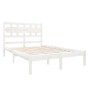 Estructura de cama doble pequeña madera maciza blanca 120x190cm de , Camas y somieres - Ref: Foro24-3105636, Precio: 123,72 €...