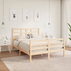 Solid wood bed frame 140x190 cm by , Beds and slatted bases - Ref: Foro24-3105840, Price: 118,35 €, Discount: %