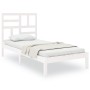 Estructura de cama madera maciza individual blanco 75x190 cm de , Camas y somieres - Ref: Foro24-3105911, Precio: 93,80 €, De...