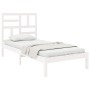 Estructura de cama madera maciza individual blanco 75x190 cm de , Camas y somieres - Ref: Foro24-3105911, Precio: 93,80 €, De...