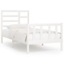 Estructura de cama madera maciza de pino blanco 100x200 cm de , Camas y somieres - Ref: Foro24-3107604, Precio: 130,21 €, Des...