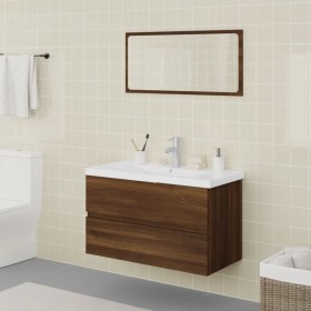 Set de muebles de baño madera contrachapada marrón roble de , Muebles de baño - Ref: Foro24-3120353, Precio: 264,92 €, Descue...