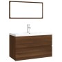 Set de muebles de baño madera contrachapada marrón roble de , Muebles de baño - Ref: Foro24-3120353, Precio: 262,38 €, Descue...