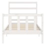 Estructura de cama con cabecero madera maciza blanco 100x200 cm de , Camas y somieres - Ref: Foro24-3191897, Precio: 97,43 €,...