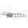 Estructura de cama con cabecero madera maciza blanco 100x200 cm de , Camas y somieres - Ref: Foro24-3192482, Precio: 101,40 €...