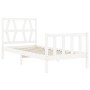 Estructura de cama con cabecero madera maciza blanco 100x200 cm de , Camas y somieres - Ref: Foro24-3192482, Precio: 101,40 €...