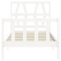 Estructura de cama con cabecero madera maciza blanco 100x200 cm de , Camas y somieres - Ref: Foro24-3192482, Precio: 101,40 €...