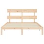 Estructura de cama de matrimonio con cabecero madera maciza de , Camas y somieres - Ref: Foro24-3193536, Precio: 127,06 €, De...