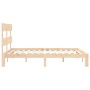 Estructura de cama de matrimonio con cabecero madera maciza de , Camas y somieres - Ref: Foro24-3193536, Precio: 127,06 €, De...