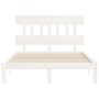 White solid wood bed frame with headboard 140x200 cm by , Beds and slatted bases - Ref: Foro24-3193597, Price: 136,65 €, Disc...