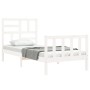 Estructura de cama con cabecero madera maciza blanco 100x200 cm de , Camas y somieres - Ref: Foro24-3193067, Precio: 122,80 €...