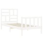 Estructura de cama con cabecero madera maciza blanco 100x200 cm de , Camas y somieres - Ref: Foro24-3193067, Precio: 122,80 €...