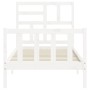 Estructura de cama con cabecero madera maciza blanco 100x200 cm de , Camas y somieres - Ref: Foro24-3193067, Precio: 122,80 €...