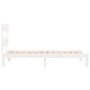 Single bed frame with white solid wood headboard by , Beds and slatted bases - Ref: Foro24-3193492, Price: 101,99 €, Discount: %