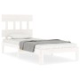 Estructura de cama con cabecero madera maciza blanco de , Camas y somieres - Ref: Foro24-3193562, Precio: 100,14 €, Descuento: %