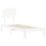 Estructura de cama individual con cabecero madera maciza blanco de , Camas y somieres - Ref: Foro24-3193687, Precio: 101,99 €...