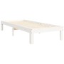 Estructura de cama individual con cabecero madera maciza blanco de , Camas y somieres - Ref: Foro24-3193687, Precio: 101,99 €...