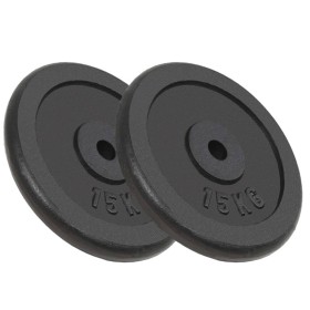 Cast iron weight plates 2 pcs 2x15 kg by vidaXL, free weight - Ref: Foro24-91396, Price: 128,97 €, Discount: %