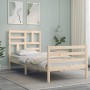 Single bed frame with solid wood headboard by , Beds and slatted bases - Ref: Foro24-3194856, Price: 98,94 €, Discount: %