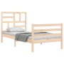 Single bed frame with solid wood headboard by , Beds and slatted bases - Ref: Foro24-3194856, Price: 98,94 €, Discount: %