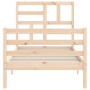 Single bed frame with solid wood headboard by , Beds and slatted bases - Ref: Foro24-3194856, Price: 98,94 €, Discount: %