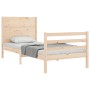 Bed frame with solid wood headboard by , Beds and slatted bases - Ref: Foro24-3194601, Price: 100,99 €, Discount: %