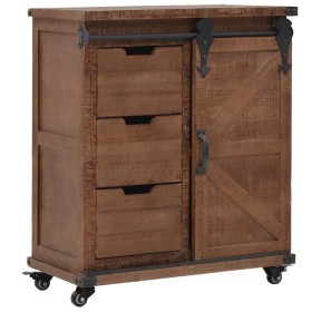 Solid brown fir wood storage cabinet 64x33.5x75 cm by vidaXL, Lockers and storage cabinets - Ref: Foro24-246120, Price: 195,5...