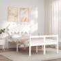 Bed for seniors with white solid wood headboard by , Beds and slatted bases - Ref: Foro24-3195517, Price: 163,97 €, Discount: %