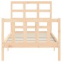 Single bed frame with solid wood headboard by , Beds and slatted bases - Ref: Foro24-3192061, Price: 92,07 €, Discount: %