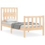 Single bed frame with solid wood headboard by , Beds and slatted bases - Ref: Foro24-3192386, Price: 91,99 €, Discount: %