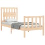 Single bed frame with solid wood headboard by , Beds and slatted bases - Ref: Foro24-3192386, Price: 91,99 €, Discount: %