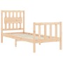 Single bed frame with solid wood headboard by , Beds and slatted bases - Ref: Foro24-3192386, Price: 91,99 €, Discount: %