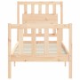 Single bed frame with solid wood headboard by , Beds and slatted bases - Ref: Foro24-3192386, Price: 91,99 €, Discount: %