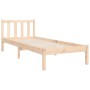 Single bed frame with solid wood headboard by , Beds and slatted bases - Ref: Foro24-3192386, Price: 91,99 €, Discount: %